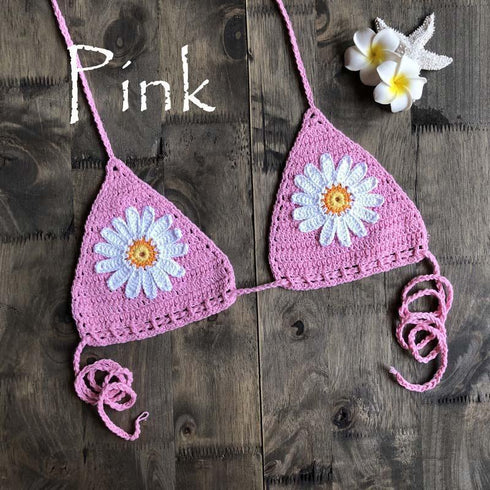 Handmade Crochet Flower Micro Bikini - Tops/ Bottoms